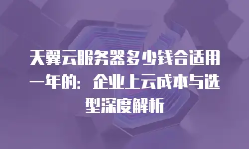 天翼云服务器多少钱合适用一年的：企业上云成本与选型深度解析
