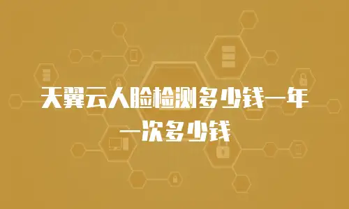 天翼云人脸检测多少钱一年一次多少钱