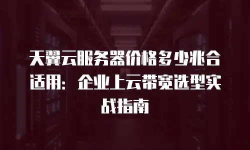 天翼云服务器价格多少兆合适用：企业上云带宽选型实战指南