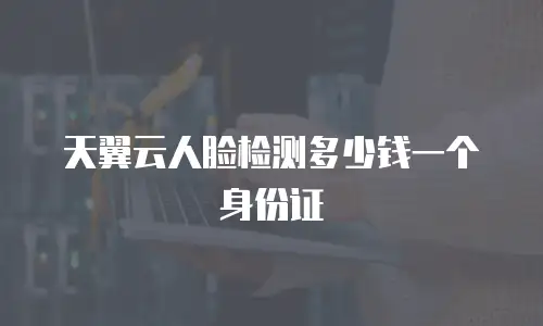 天翼云人脸检测多少钱一个身份证