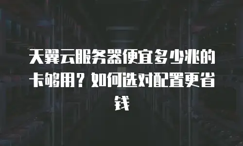 天翼云服务器便宜多少兆的卡够用？如何选对配置更省钱