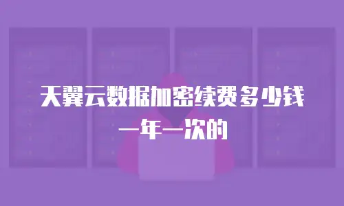 天翼云数据加密续费多少钱一年一次的