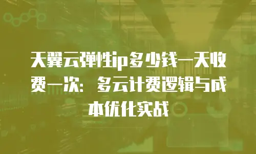 天翼云弹性ip多少钱一天收费一次：多云计费逻辑与成本优化实战