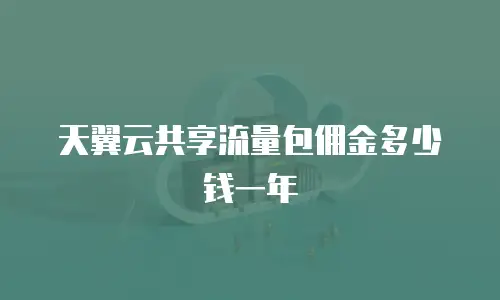 天翼云共享流量包佣金多少钱一年
