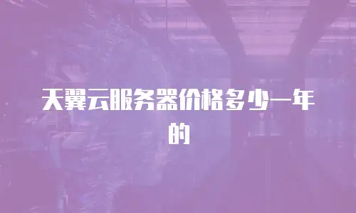 天翼云服务器价格多少一年的