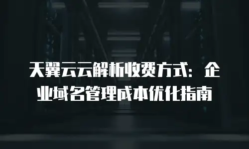 天翼云云解析收费方式：企业域名管理成本优化指南