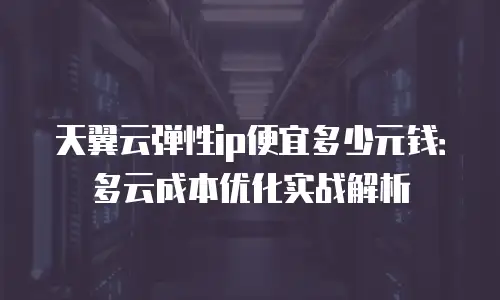 天翼云弹性ip便宜多少元钱：多云成本优化实战解析