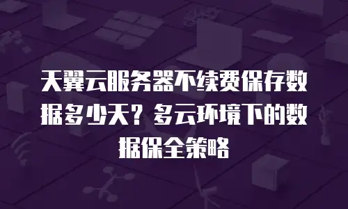 天翼云服务器不续费保存数据多少天？多云环境下的数据保全策略