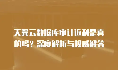 天翼云数据库审计返利是真的吗？深度解析与权威解答