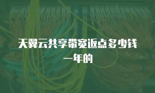 天翼云共享带宽返点多少钱一年的