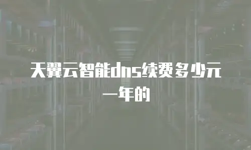 天翼云智能dns续费多少元一年的