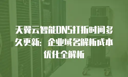 天翼云智能DNS打折时间多久更新：企业域名解析成本优化全解析