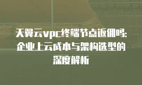 天翼云vpc终端节点返佣吗：企业上云成本与架构选型的深度解析