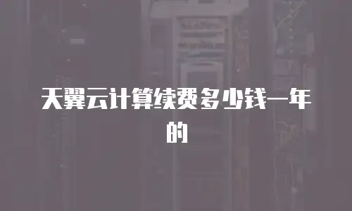 天翼云计算续费多少钱一年的