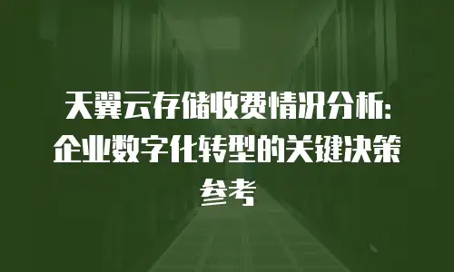 天翼云存储收费情况分析：企业数字化转型的关键决策参考