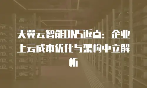 天翼云智能DNS返点：企业上云成本优化与架构中立解析