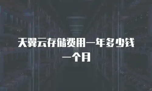 天翼云存储费用一年多少钱一个月