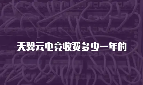天翼云电竞收费多少一年的
