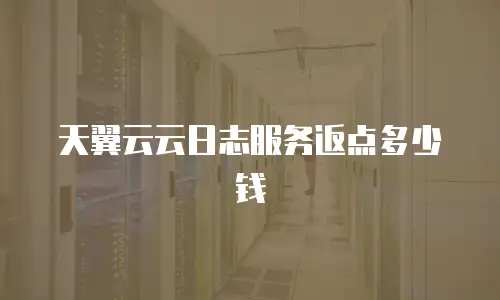 天翼云云日志服务返点多少钱