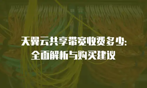 天翼云共享带宽收费多少：全面解析与购买建议