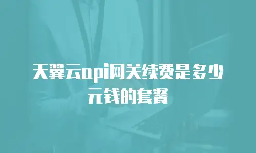 天翼云api网关续费是多少元钱的套餐