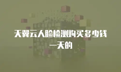 天翼云人脸检测购买多少钱一天的