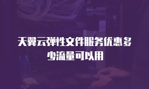 天翼云弹性文件服务优惠多少流量可以用