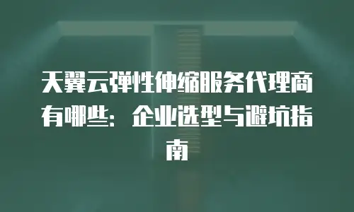 天翼云弹性伸缩服务代理商有哪些：企业选型与避坑指南