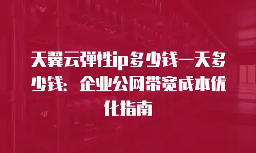 天翼云弹性ip多少钱一天多少钱：企业公网带宽成本优化指南