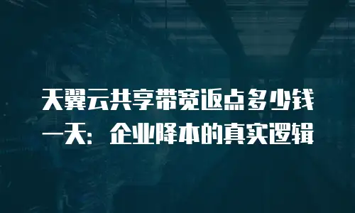 天翼云共享带宽返点多少钱一天：企业降本的真实逻辑