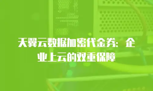 天翼云数据加密代金券：企业上云的双重保障