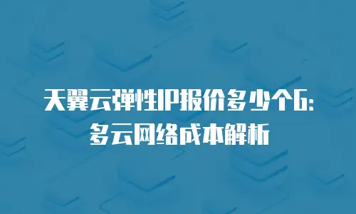 天翼云弹性IP报价多少个G：多云网络成本解析