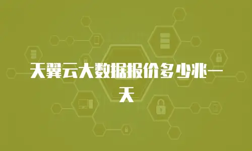 天翼云大数据报价多少兆一天