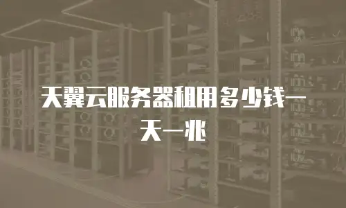 天翼云服务器租用多少钱一天一兆