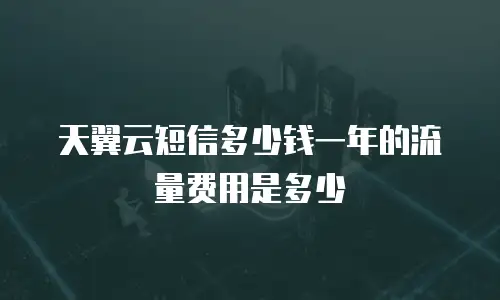天翼云短信多少钱一年的流量费用是多少