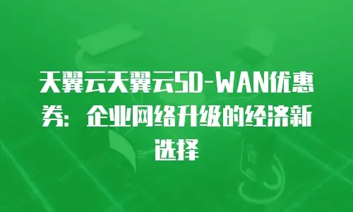 天翼云天翼云SD-WAN优惠券：企业网络升级的经济新选择