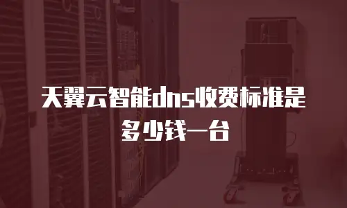 天翼云智能dns收费标准是多少钱一台
