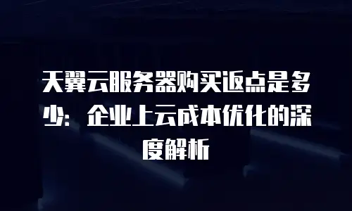 天翼云服务器购买返点是多少：企业上云成本优化的深度解析