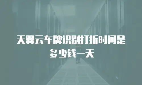 天翼云车牌识别打折时间是多少钱一天