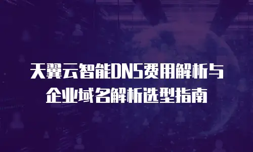 天翼云智能DNS费用解析与企业域名解析选型指南