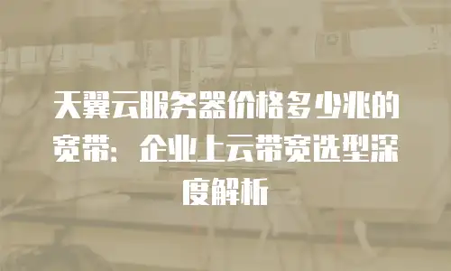天翼云服务器价格多少兆的宽带：企业上云带宽选型深度解析