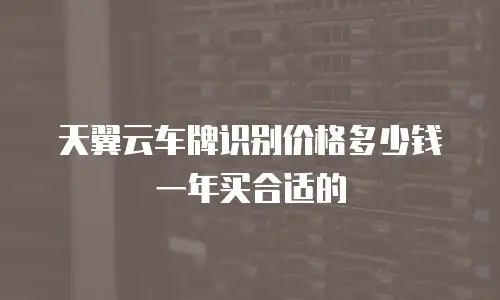 天翼云车牌识别价格多少钱一年买合适的