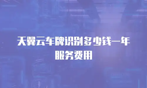 天翼云车牌识别多少钱一年服务费用