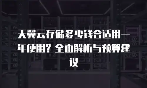 天翼云存储多少钱合适用一年使用？全面解析与预算建议