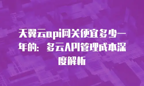 天翼云api网关便宜多少一年的：多云API管理成本深度解析