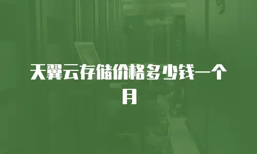 天翼云存储价格多少钱一个月