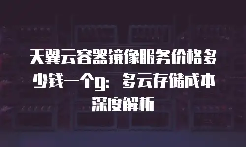 天翼云容器镜像服务价格多少钱一个g：多云存储成本深度解析