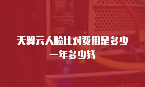 天翼云人脸比对费用是多少一年多少钱
