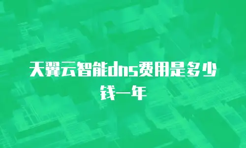 天翼云智能dns费用是多少钱一年
