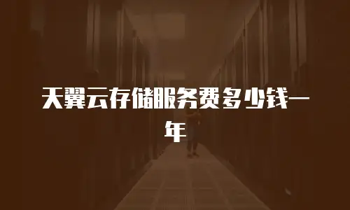 天翼云存储服务费多少钱一年